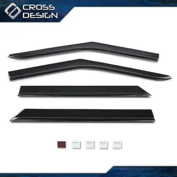 CROSSDESIGN Window Rain Guards Visors Shield Out-Channel Fit For 2020-2025 Ford Explorer