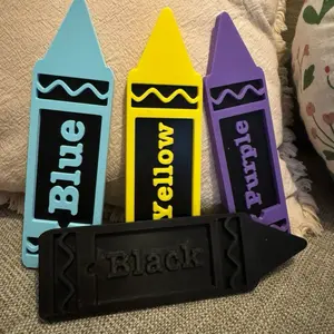 Big Learning Fun for Little Hands Learning Crayons with Name - 11 Bright Colors for Sensory Bins & Early Learning Art Materials