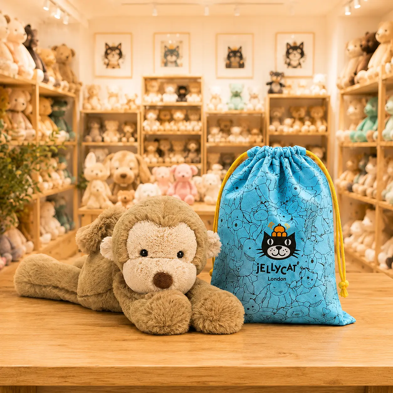 Jellycat Smudge Monkey Plush – Ultra Soft Brown Monkey Stuffed Animal, Floppy Cuddly Companion for Kids & Collectors