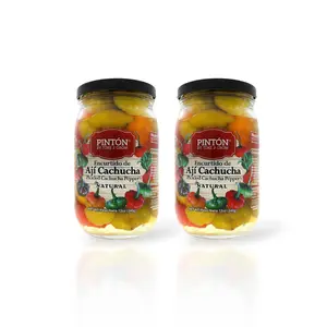PINTON Encurtido de Ají Cachucha PACK 2 Natural Pickled Cachucha Pepper for Latin Cuisine Healthy Snacks