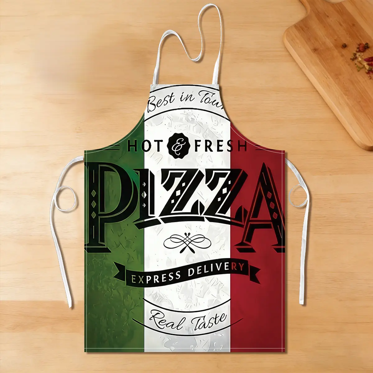 1piece apron with a fun pizza theme and adjustable shoulder straps, perfect for cooking in the kitchen. Suitable for both women and men. A great gift for Christmas, Easter, Father's Day, Mother's Day, birthday, or home decoration.