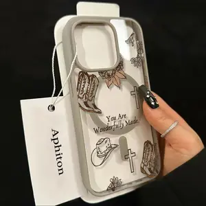 Western cowboy Elements With Scripture Print Phone Case for iPhone 17 16 15 14 13 12 11 X XS Pro Max Plus Air Samsung Galaxy S25 S24 S23 S22 Ultra-Thin Anti-Drop Wear-Resistant Mag Safe Phone Case