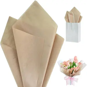 20 Sheet Brown Korean Flower Wrapping Paper, 22 x 22 Inch/pcs Tissue Paper for Flower Bouquet  Wrapping, Mother's Day Valentine's Day Graduation  Floral Wrap