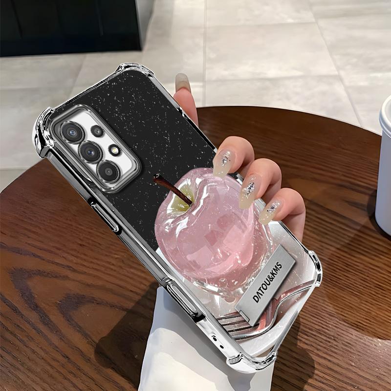 Suitable for [Galaxy A32 5g] Latest high-end phone case,Features a Cute Pink Apple Print Design—Soft TPU and Reinforced Silicone Case.YM99