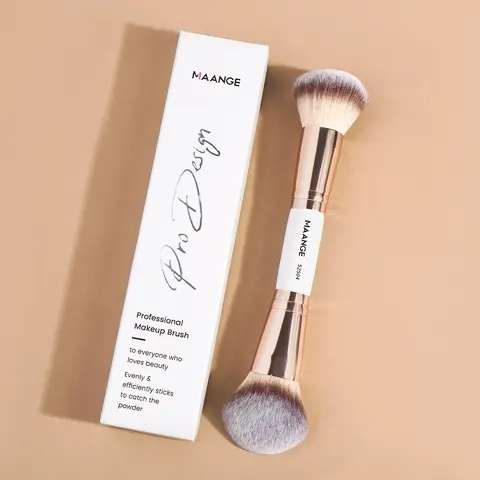 MAANGE 1pc Professional Double-Ended Makeup Brush, Sloping Foundation Brush Round Head Brush Powder Brush Concealer Brush for Blending Liquid Powder, Concealer Cream Cosmetics Blush Brush, Makeup Accessories Gifts for Friends, Face Makeup Brushes