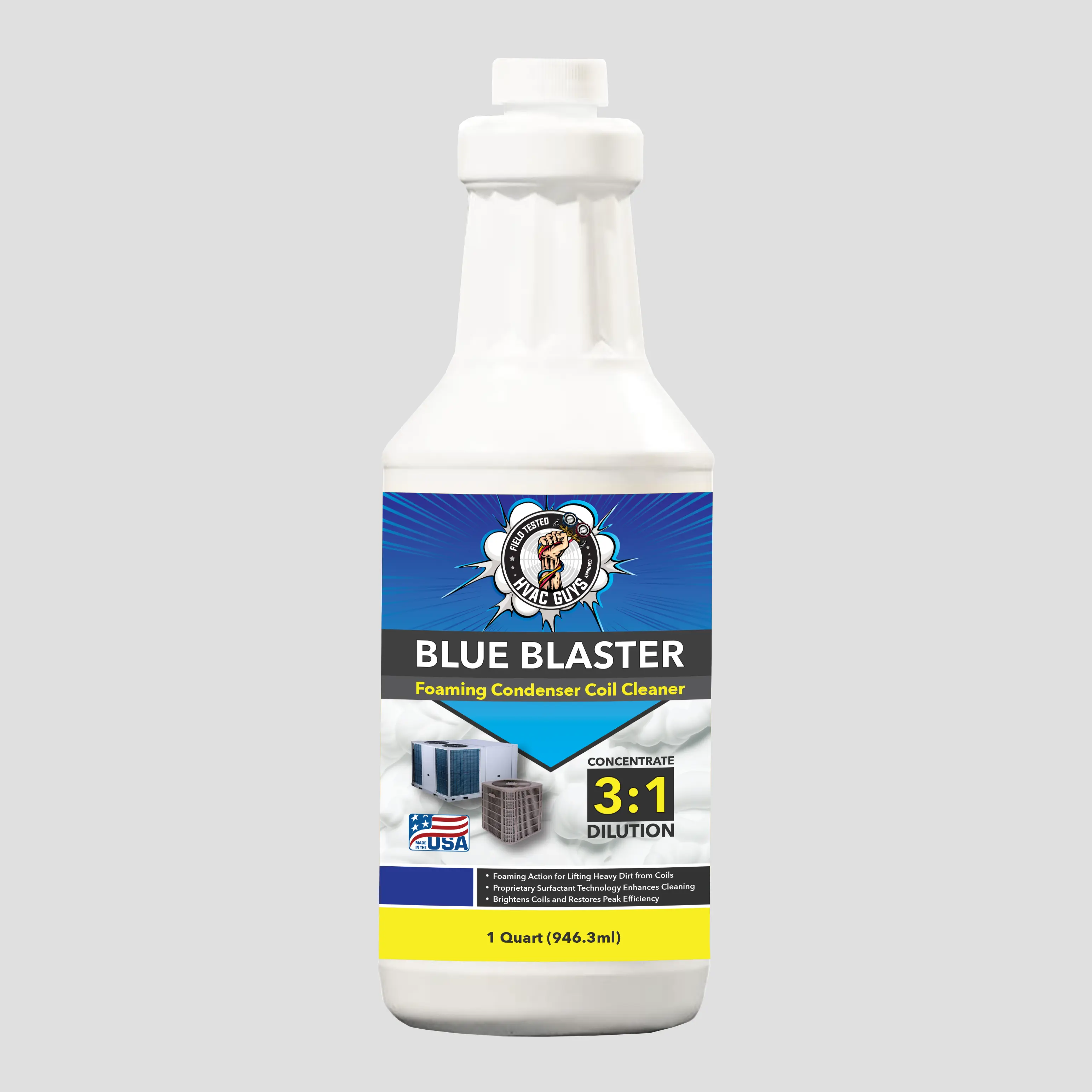 HVAC Guys Blue Blaster Condenser Coil Cleaning Solution, 1 Qt Size HVAC Guys Blue Blaster Condenser Coil Cleaning Solution, 1 Qt Size