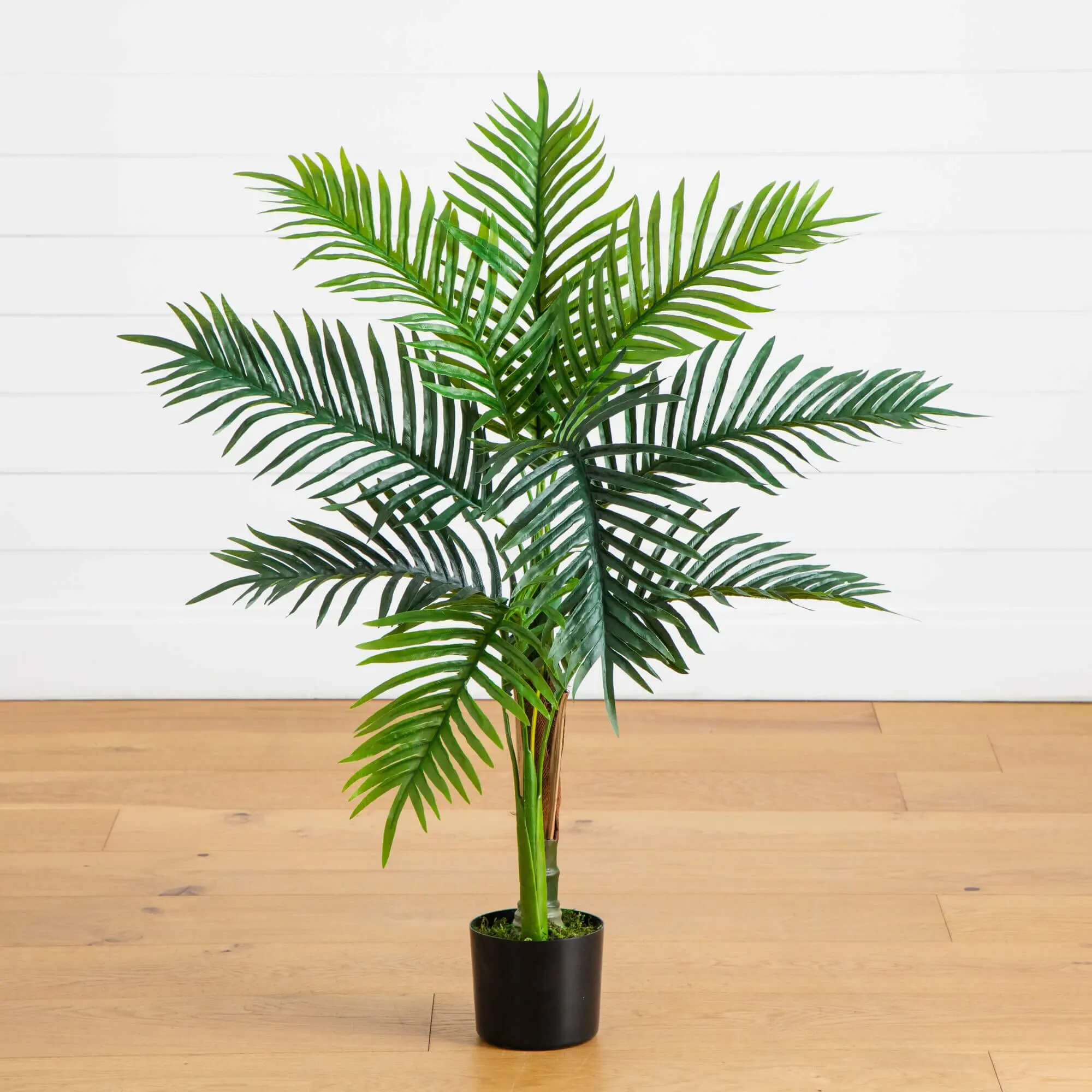 3ft UV-Resistant Artificial Double Robellini Palm Tree, Tropical Indoor/Outdoor Decor Fake Plant for Pool, Bathroom Home Supplies