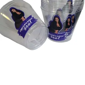 custom party cups . celebrate with your family and friends  in style with these cute tailored to you designs . add a pop  to your party setup . just send your photos and color scheme and i will do the rest .