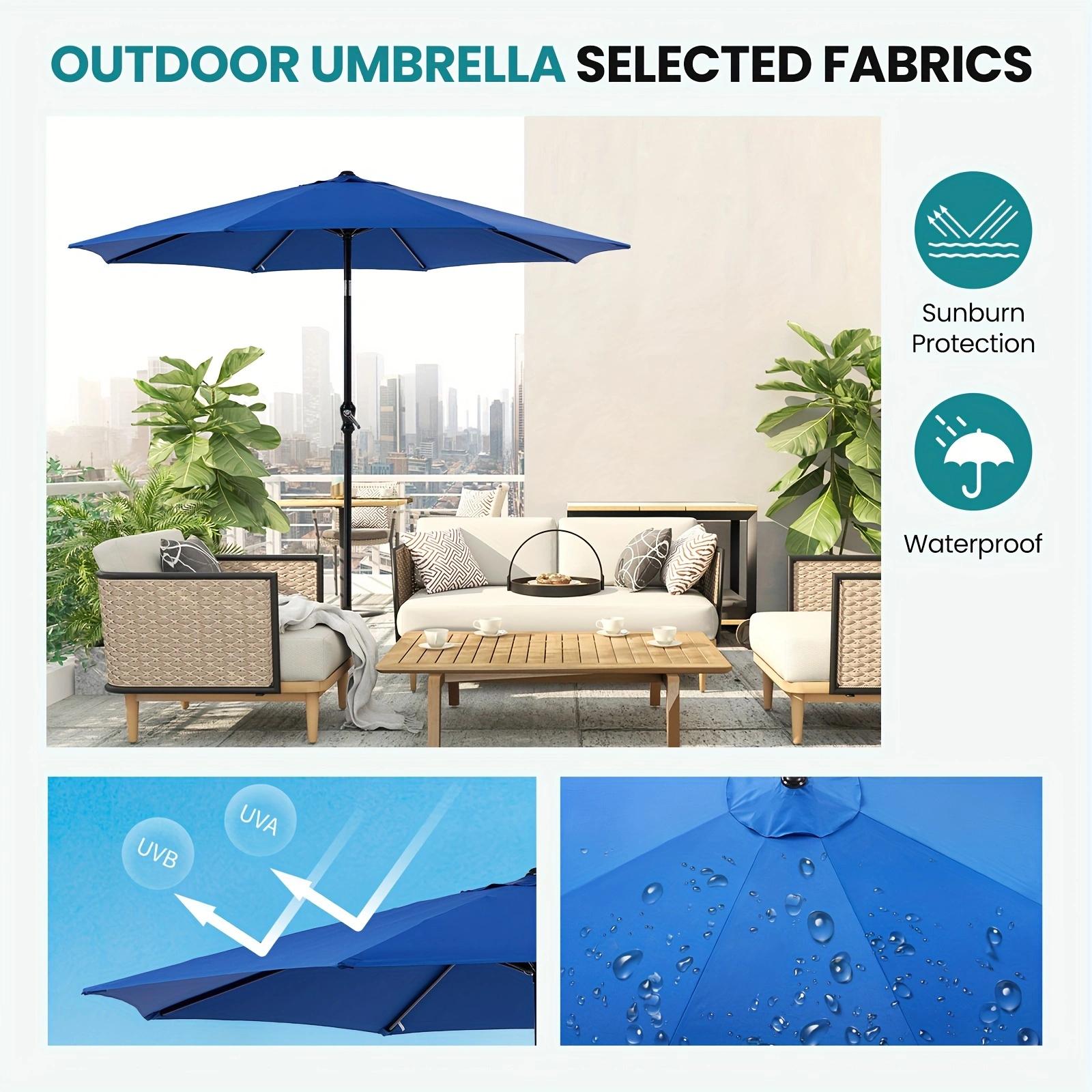 9ft Patio Umbrella Replacement Canopy Market Umbrella Top Outdoor Umbrella Canopy with 8 Ribs 9 Feet Patio Umbrella Replacement Canopy for 8 Ribs, Market Umbrella Top, Yard Table Umbrella Top Cover,Universal Strong and Thick Umbrella Canopy