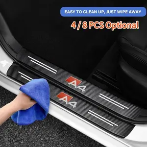 4pcs/8pcs Audi Car Door Sill Protector Strips, Anti-Scratch Wear Resistant, Fits Audi A4 Models, Exterior Decoration Accessories