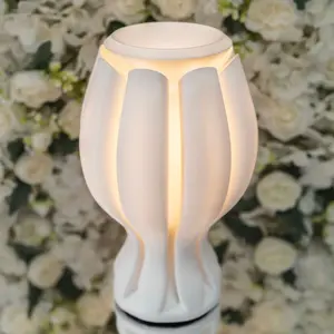 JONATHAN Y Flower Tropical Coastal Plant-Based PLA 3D Printed Dimmable LED Table Lamp , for bedroom, living room, foyer, hallways, dining room, dorms