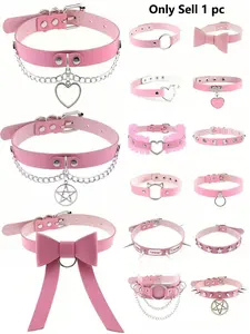 Women's Gothic Style Adjustable PU Leather Collar, Fashionable Heart & Spikes Decor Choker for Party, Daily Clothing Decor, Trendy All-match & Exquisite Costume Jewelry for Gift, Fashionable Jewelry Accessories