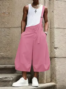 INCERUN Men's Casual Fashion Solid Color Drawstring Pants, Zipper Fly, Loose-Fitting, Fall & Winter, Daily Wear, No Lining