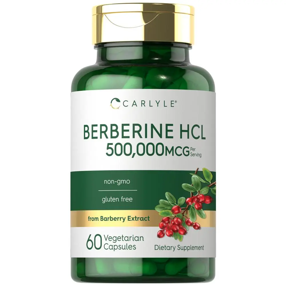 Carlyle Berberine HCL Supplement - 500,000mcg - 60 Capsules - Vegetarian, Non-GMO, Gluten Free