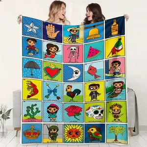 Mexican Star Flannel Blanket, Warm Covering, Nap Blanket, Stress Relief, Holiday Gift, Camping Picnic, Dorm Room Essentials