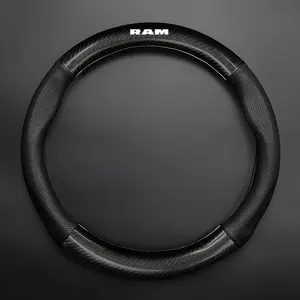 Breathable Nappa Leather Steering Wheel Cover, Anti-Slip Design, Interior, Fits Dodge Models Including Sxt & RAM 1500, Comfort Grip