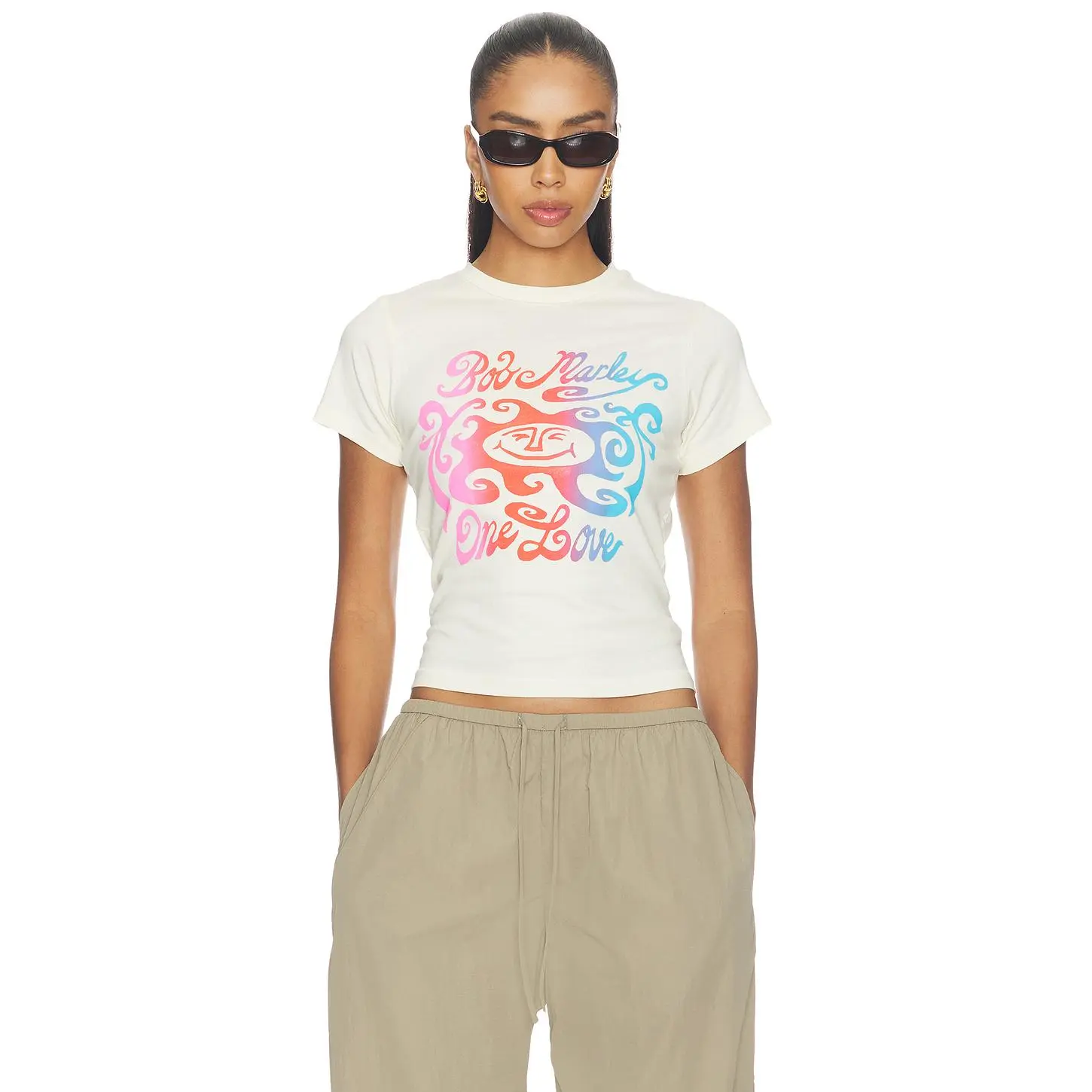 DAYDREAMER Bob Marley One Love Gradient Vintage Tee in Stone Vintage