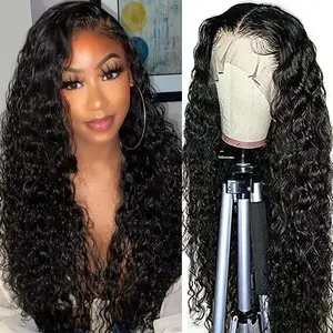 13x4 Long Black Deep Wave Lace Front Wig Deep Curly Lace Front Wig 250 Density Natural Black Wig For Black Women For Party Daily Use Natural Black Color 28 Inch