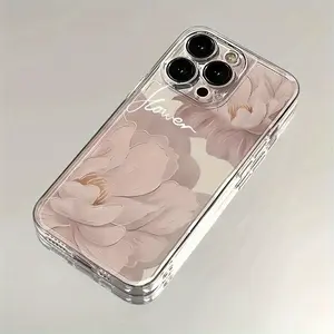 Phone Case - A Transparent Space Soft Phone Case Featuring Two Light Pink Flowers, Compatible with Various Iphone Including iPhone 17, 16, 15, 14, 13, 12, 11, And Others. It Makes a Great Birthday Gift, Holiday Present, Or a Gift for Friends And Couples