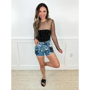 Perfectly Imperfect High-Rise Cotton Blend Medium Wash Avery Mae Bleached Shorts