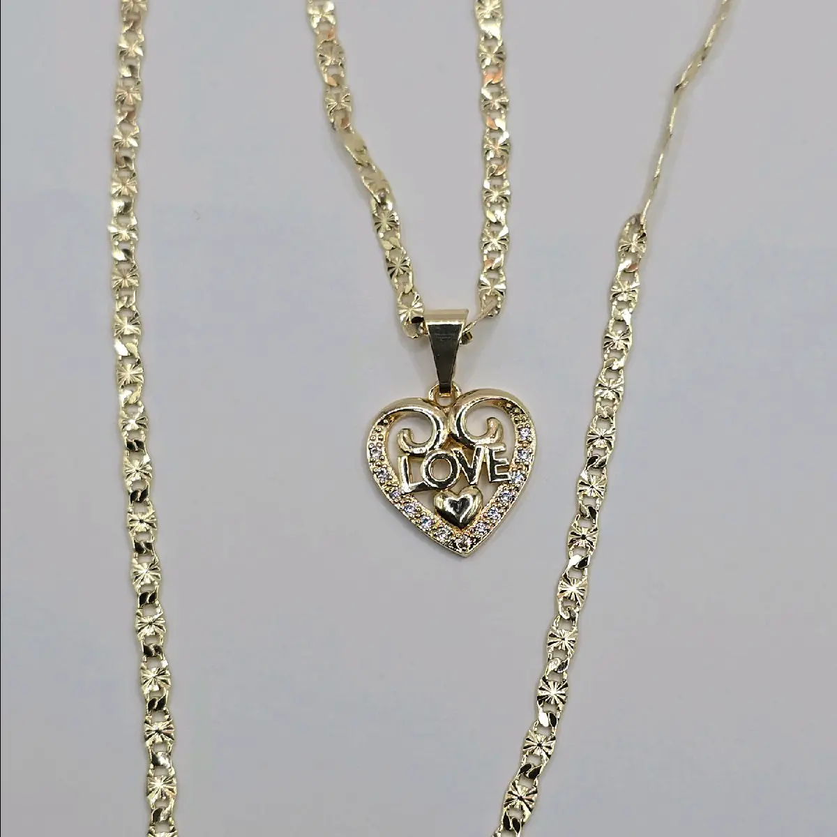 LOVE heart regular chain gold-plated 18"inches 24"inches available