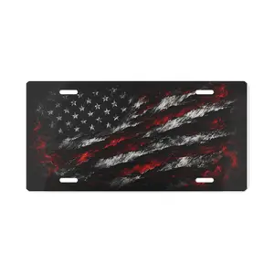 Distressed American Flag Red Black Vanity Plate | License Plate