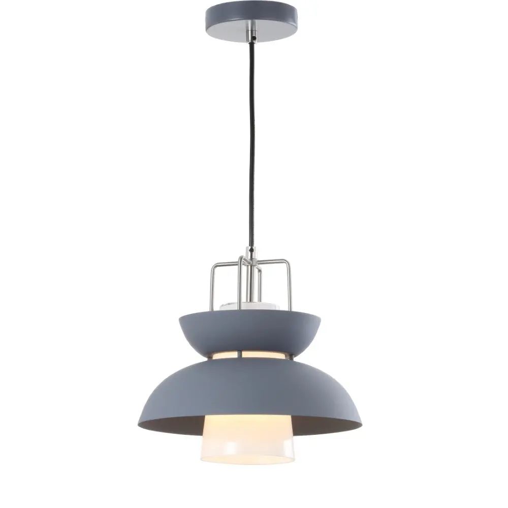 JONATHAN Y Virginia Modern Metal-Glass LED Vanity Light - Adult Vanity Lighting Fixtures, Powder Coated Gray Flat Metal Pendant Lights with Manufacturer Warranty for Living Room, Bedroom