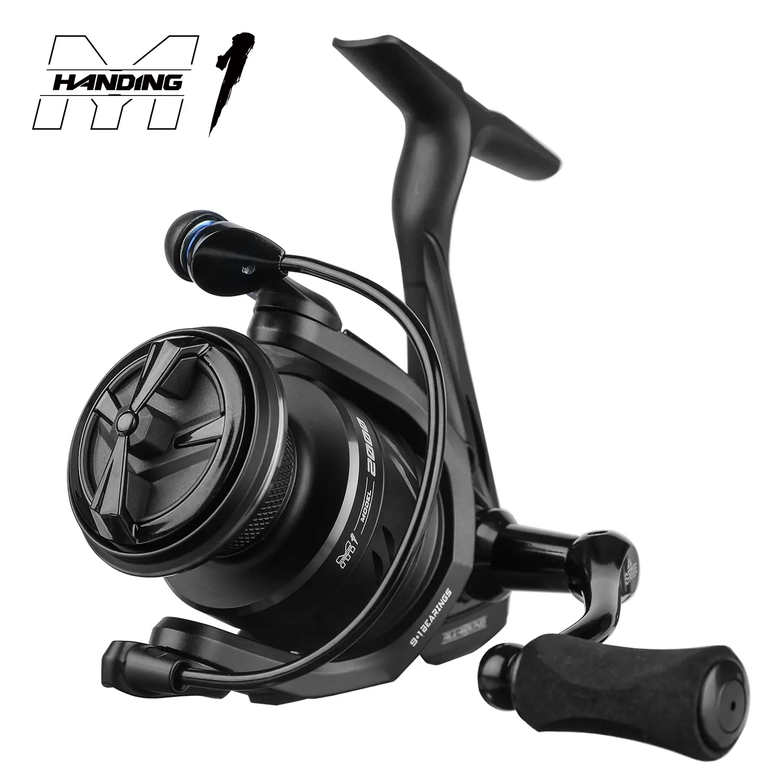 HANDING M1 Spinning Reel, Freshwater Fishing Reel, Graphite Frame, 9+1 Ball Bearings, 26.5LBs Max Drag, 5.2:1 Gear Ratio, CNC Aluminum Spool, Handle I