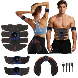 Ab Trainer & Glute Massager Combo: Tone Core Muscles & Soothe Tight Buttocks – Portable Home Workout Kit, Muscle Stimulator with 8 Modes for Muscle Shaping & Recovery
