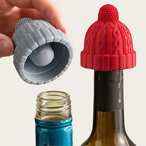 3PCS Cute Cartoon Red Riding Hood Silicone Wine Stoppers - Reusable Bottle Seals for Red Wine Preservation - 3-Bottle Drinkware Accessories, Ideal for Home Decoration, Whisky Lovers, Christmas Gifts, Three-Bottle Drinkware Accessories