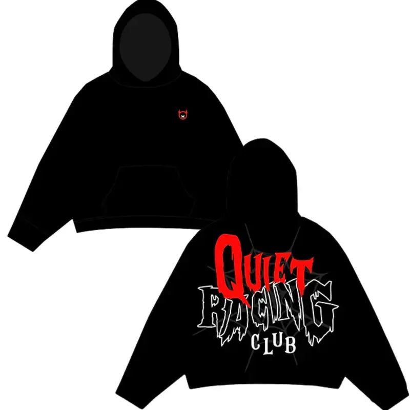 Quiet Racing Club Halloween Hoodie | Classic Fit Unisex Black Biker Motorcycle Ghost Racing Hoodie | Gift for Men & Women