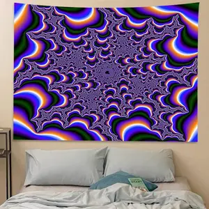 Psychedelic Swirl Design Tapestry, Tapestry Wall Hanging, Vibrant Polyester Wall Art for Living Room, Bedroom, Dorm Decor, Home Bedroom Decor, Perfect Birthday Gift, with Installation Kit