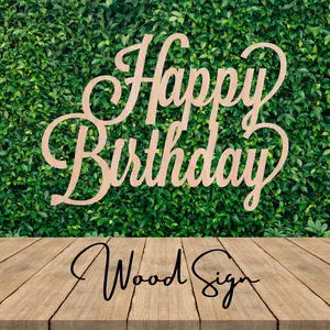 Happy Birthday Wood Sign Stacked