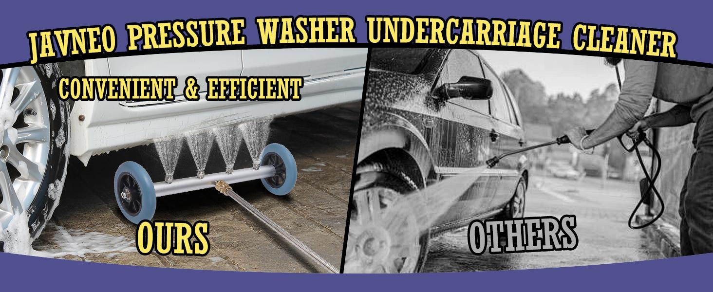 2026 16 Inch Undercarriage Pressure Washer Attachment, Undercarriage Washer,Under Car Washer Attachment with 2 Extension Wand, 4000 PSI