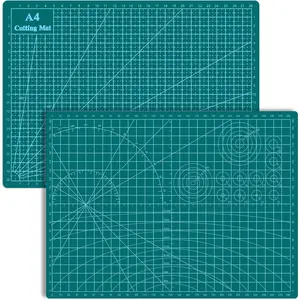 2 Pack Self Healing Sewing Mat 12 x 9inch Double Sided Rotary Cutting Mat for Craft Scrapbooking Art Hobby Project (Green)