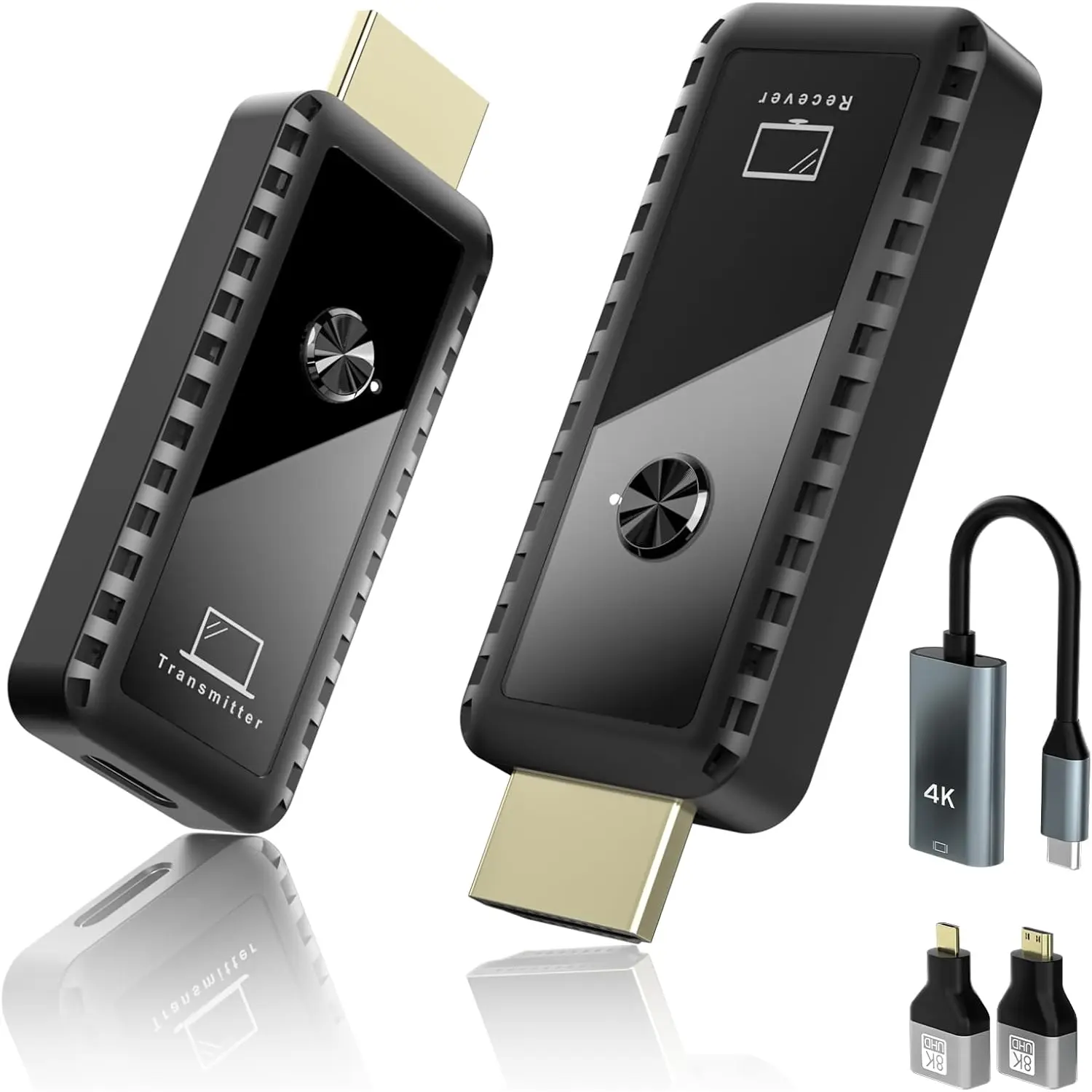Wireless HDMI Transmitter and Receiver 328ft/100M, Wireless HDMI Extender Kit, Plug & Play, 4K Decode Support 2.4/5G for Streaming Video and Audio to Monitor from Laptop/Pc/Tv Box