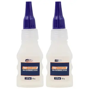 Ca Super Glue (1.77 Oz), Fast Adhesive/Cyanoacrylate Glue for Woodworking, Plastic, Rubber, Granite, DIY  Industrial, (2 Pack)