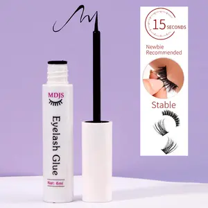1pc Professional Eyelash Glue 6ml, Strong Hold, Long-Lasting Fast Drying Eyelash Extension Glue for Single Eyelashes and Eyelash Clusters, Lasts 48-72 Hours Black Eyelash Glue, Latex Free, Eyelash Makeup Tools for Home Beginners with Sensitive Eyes