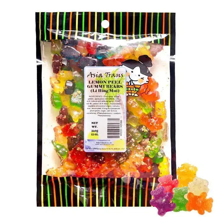 Lemon Peel Gummi Bears w/ Li Hing Mui