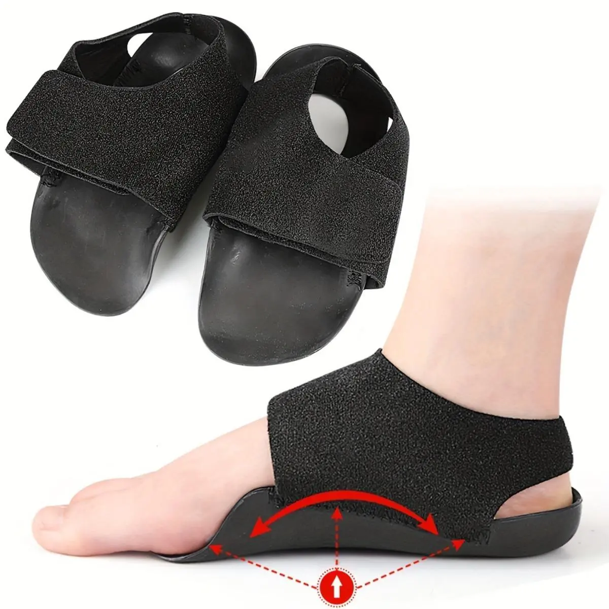 Comfortable Arch Support Insoles for Plantar Fasciitis Pain Relief Orthotic Heel Cup for Flat Feet Over Pronation Achilles Tendonitis Improve Foot Alignment‌ Black