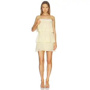 LoveShackFancy Cedra Dress in Butter Lemon