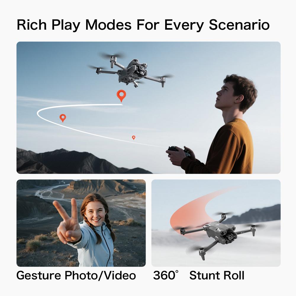 GT50 Dual Battery Drone — 4.3" LCD Remote, HD Aerial, Smart Obstacle Avoidance, Brushless Motor & Optical Flow Hover Quadcopter | Beginner-Friendly & Perfect Kids Gift