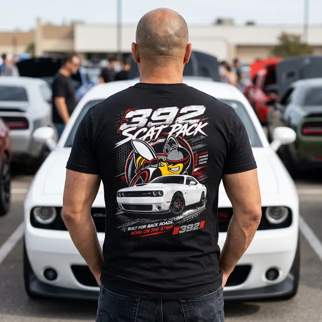392 Scat Pack Muscle Car T-Shirt - White Knuckle Street Performance Tee