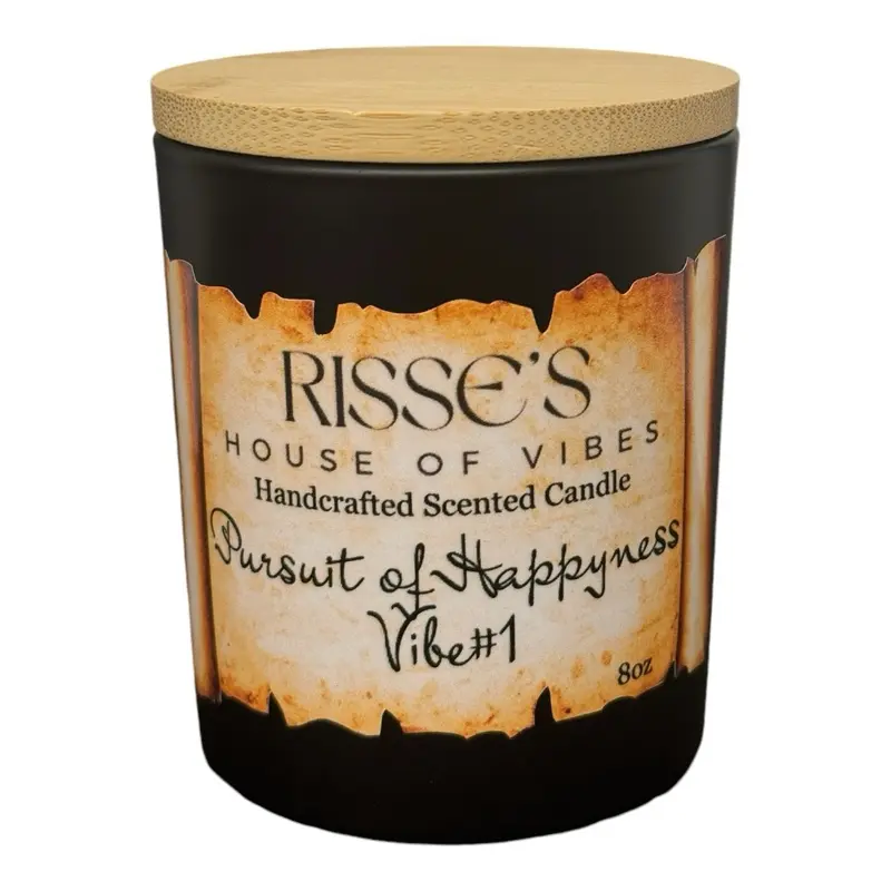 Risse's House of Vibes, Vibe #1 Pursuit of Happyness Handcrafted Scented Candle 8oz Aromatic Decor