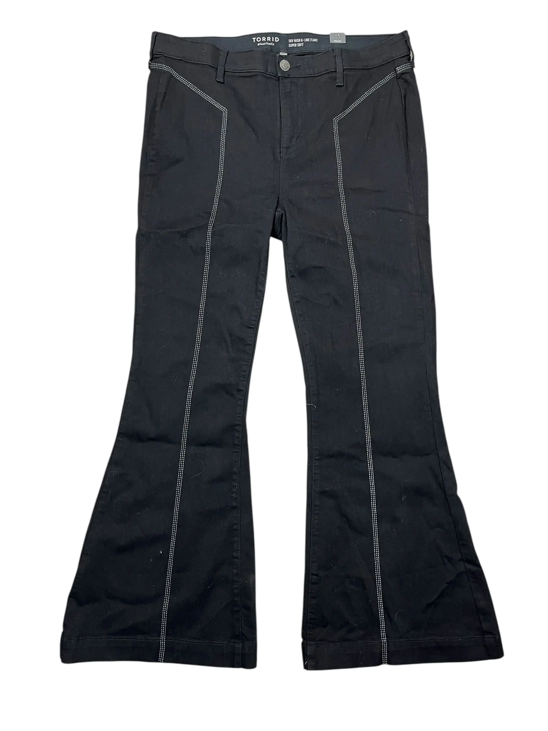 Jeans Flared By Torrid In Black Denim, Size:16