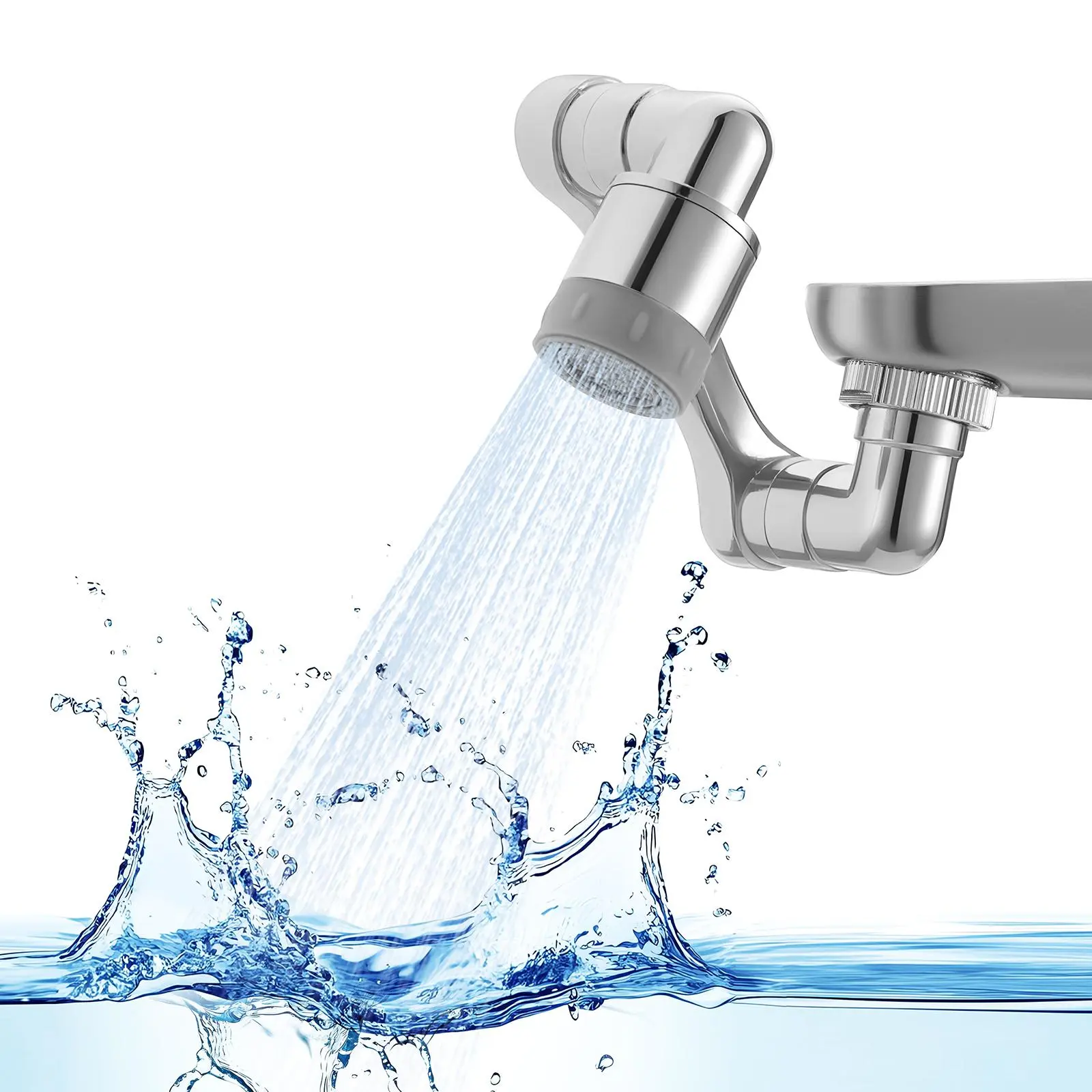 【summerfinds】VEVOR 1080° Swivel Faucet Extender with Brass Robotic Arm, 2 Sprayer Modes Sink Aerator Extension, Premium Materials, 3 Threaded Connections, Kitchen/Bathroom Splash Filter, Bathroom Fixture Accessories, Three Threaded Connections