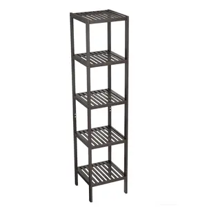 Garvee 82" H x 59" W Heavy Duty Metal Storage Shelves with Wheels & Adjustable Feet, 5-Tier Garage Shelving Unit, 3300 lbs Capacity Wire Shelving Rack for Home, Commercial, Pantry, Warehouse