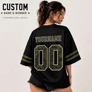 Custom Oversized Jersey Tee, Personalized Y2K Streetwear Shirt, Vintage Camo Number Jersey, Custom Name & Number Top