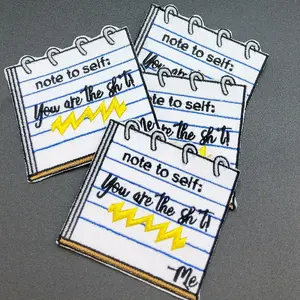 Custom Embroidery Patch - Note to Self-Trucker Hat- Small Size 3 Inches