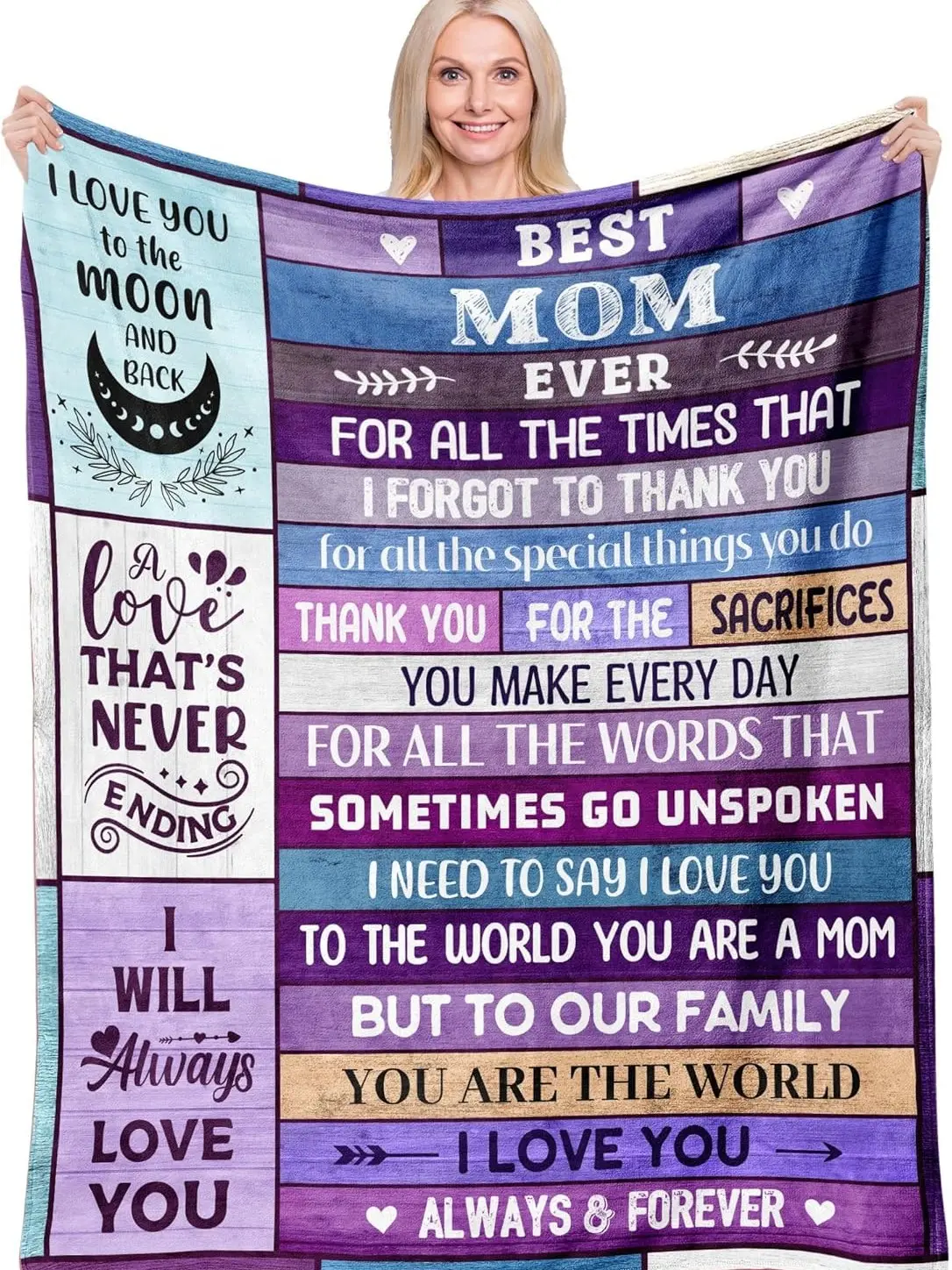 Super Soft Anti-Static Flannel Throw Blanket, 60"x80" Extra-Large Custom Personalized Gender Neutral Blanket, Best Mom Gift from Daughter Son for Mother's Day, Valentine's Day, Custom Blankets, Personalized Blankets